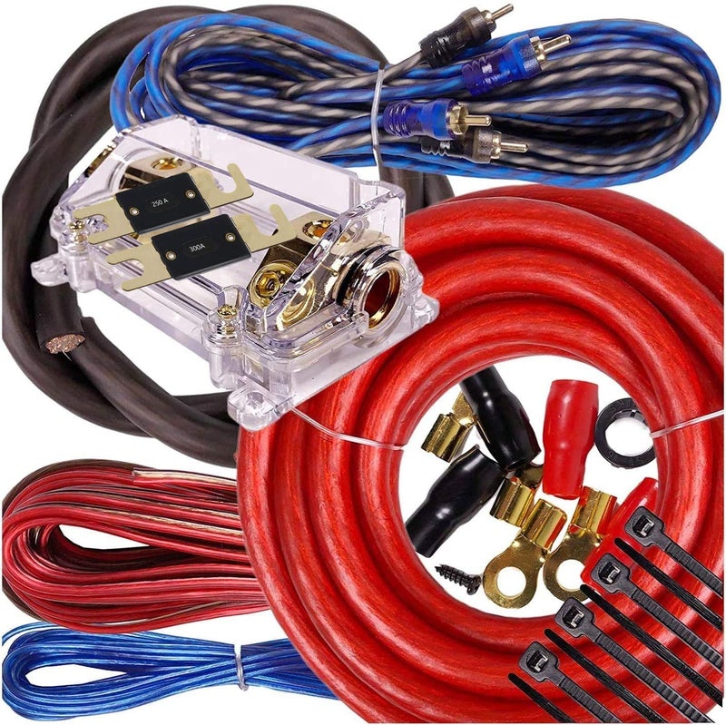 Gravity Complete 5000W Gravity 0 Gauge Amplifier Installation Wiring Kit Amp Pk2 0 Ga Blue - for Installer and DIY Hobbyist - Perfect for Car/Truck/Motorcycle/Rv/ATV - Image 1